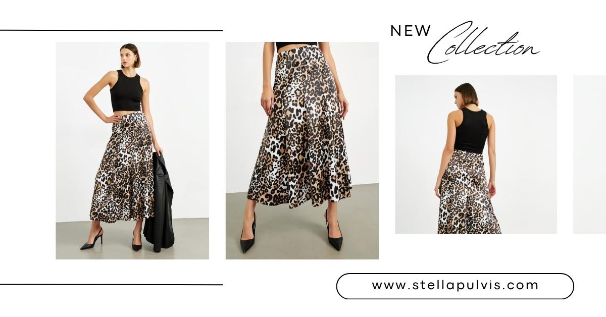 Leopar Desenli Saten Etek ile Zamansız Kombinler