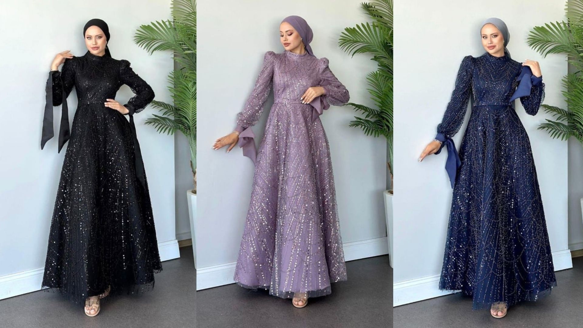 Ev Nişan Töreninde Giyilebilecek Tesettür Abiye Modelleri