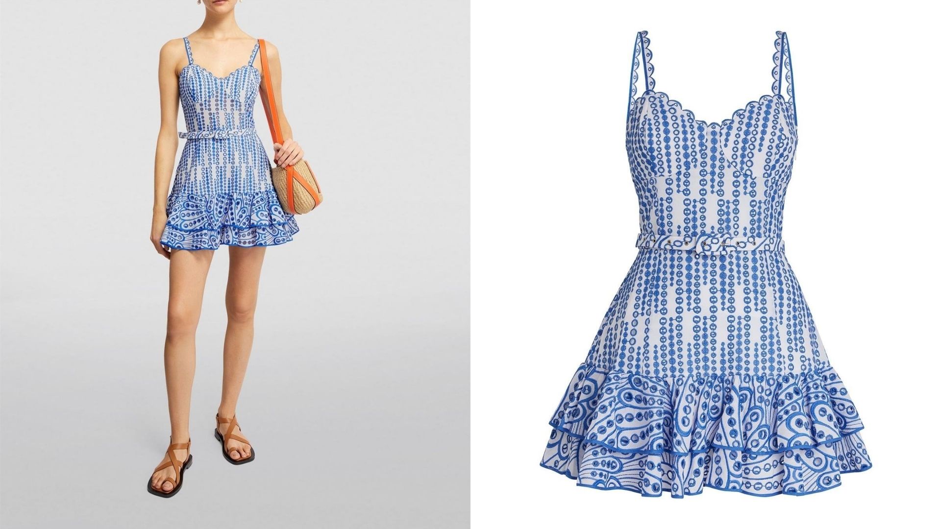 Belden Kemerli Mavi Çizgili Elbise Nasıl Kombinlenir?