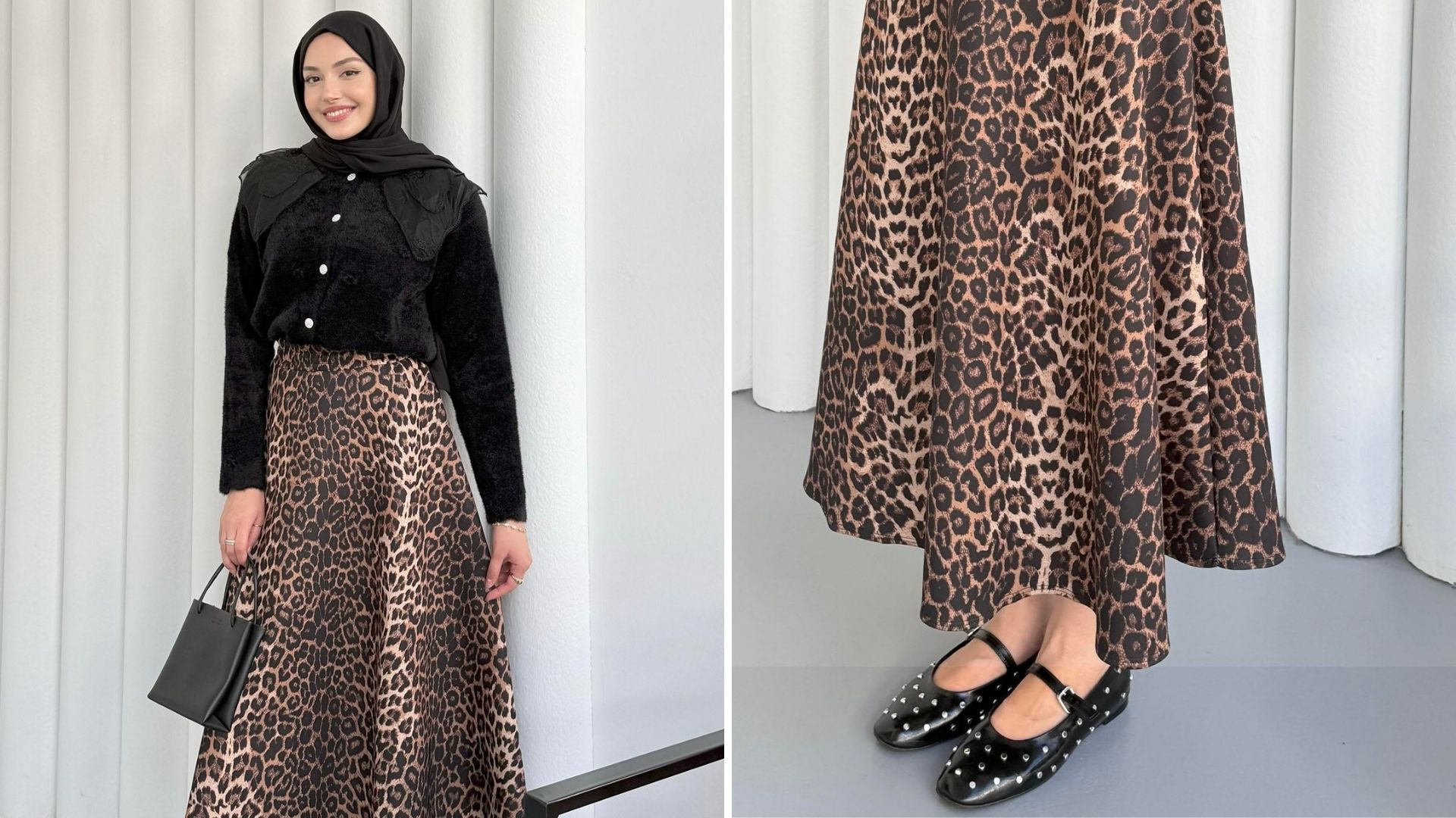 Leopar Desenli Kloş Etek Nasıl Kombinlenir?